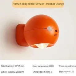 Timeless Touch Wohndeko|Beleuchtung-Magnetische wiederaufladbare Wandlampe - Einstellbares rotierendes Licht