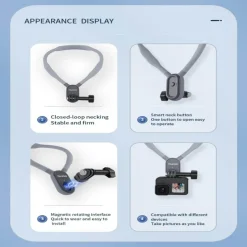 The Outdoor Vault Camping Im Freien|Outdoor-Gadgets-Magnetisches, am Hals montiertes Action-Kamera-Zubehör – Silikonhalterung