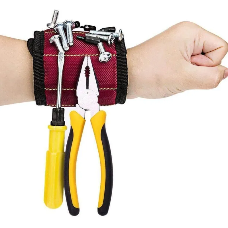 Cozy Living Heimwerkzeuge-Magnetisches Armband – 3 Reihen zur Aufbewahrung von Befestigungselementen und Kleinteilen