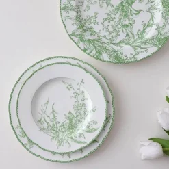 Elegance at the Table Küche & Esszimmer-Maiglöckchen-Porzellanteller - Medieval Green Tableware Collection