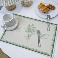 Elegance at the Table Küche & Esszimmer-Maiglöckchen-Porzellanteller - Medieval Green Tableware Collection