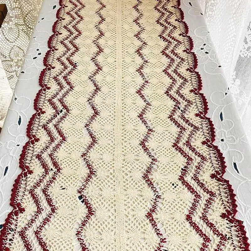 Fine Table Threads Küche & Esszimmer-Makramee-Tischläufer – Wellenhohl-Design, dekorativer Akzent