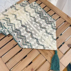 Fine Table Threads Küche & Esszimmer-Makramee-Tischläufer – Wellenhohl-Design, dekorativer Akzent