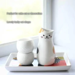 Feast u0026 Flair Küche & Esszimmer-Maneki Neko Sake-Set – Lucky Cat Weingläser, Barzubehör