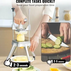 The Culinary Kit Küche & Esszimmer-Manueller Gemüseschneider aus Edelstahl – Handelsqualität