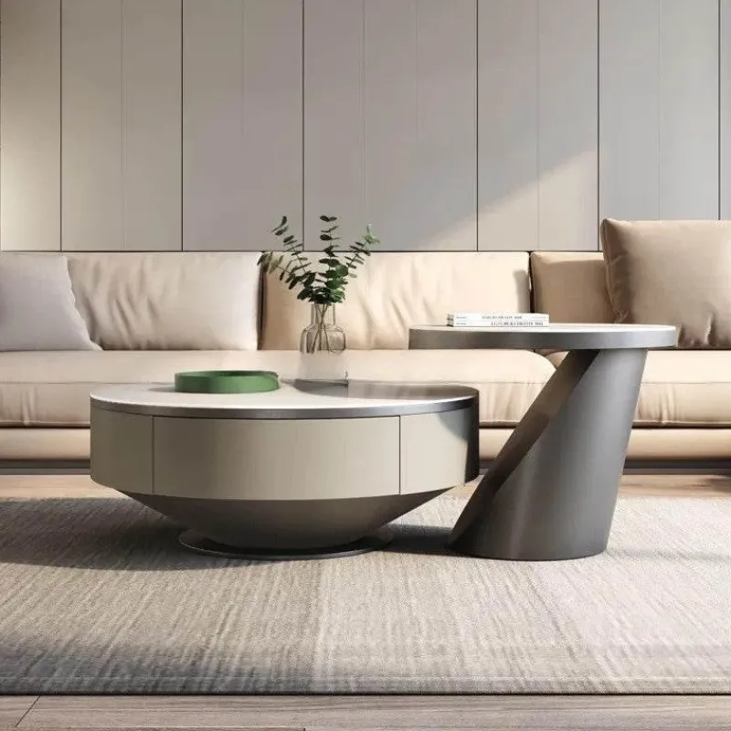 Willow u0026 Whim Möbel-Marble Coffee Table Set - Modern Chic Stone Design