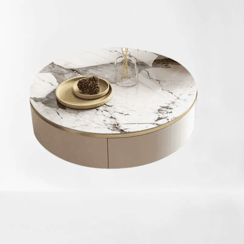 Willow u0026 Whim Möbel-Marble Coffee Table Set - Modern Chic Stone Design