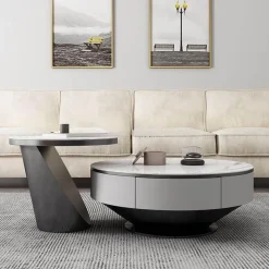 Willow u0026 Whim Möbel-Marble Coffee Table Set - Modern Chic Stone Design