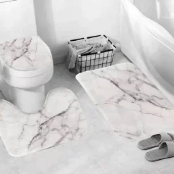 Aqua Essence Badezimmer--Duschvorhang-Set – Elegantes Badezimmerdekor