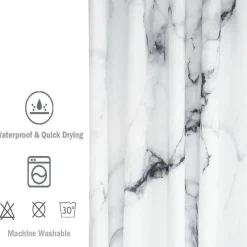 Aqua Essence Badezimmer--Duschvorhang-Set – Elegantes Badezimmerdekor