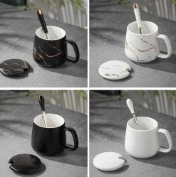 The Cozy Mug Küche & Esszimmer-Marmor-Kaffeetassen-Set – Elegante Keramiktassen-Kollektion