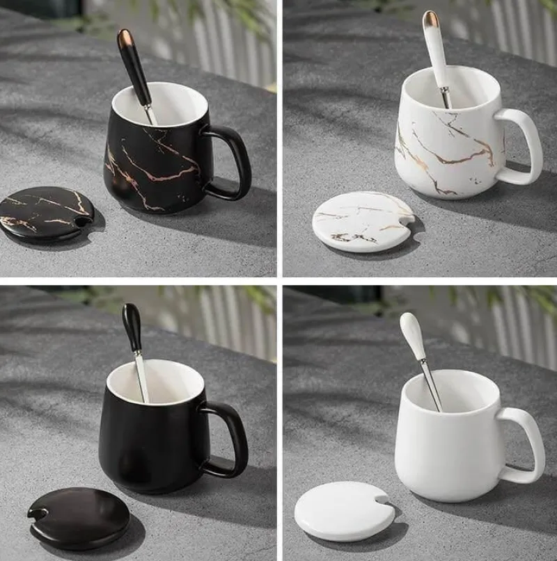 The Cozy Mug Küche & Esszimmer-Marmor-Kaffeetassen-Set – Elegante Keramiktassen-Kollektion