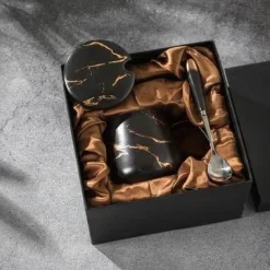 The Cozy Mug Küche & Esszimmer-Marmor-Kaffeetassen-Set – Elegante Keramiktassen-Kollektion