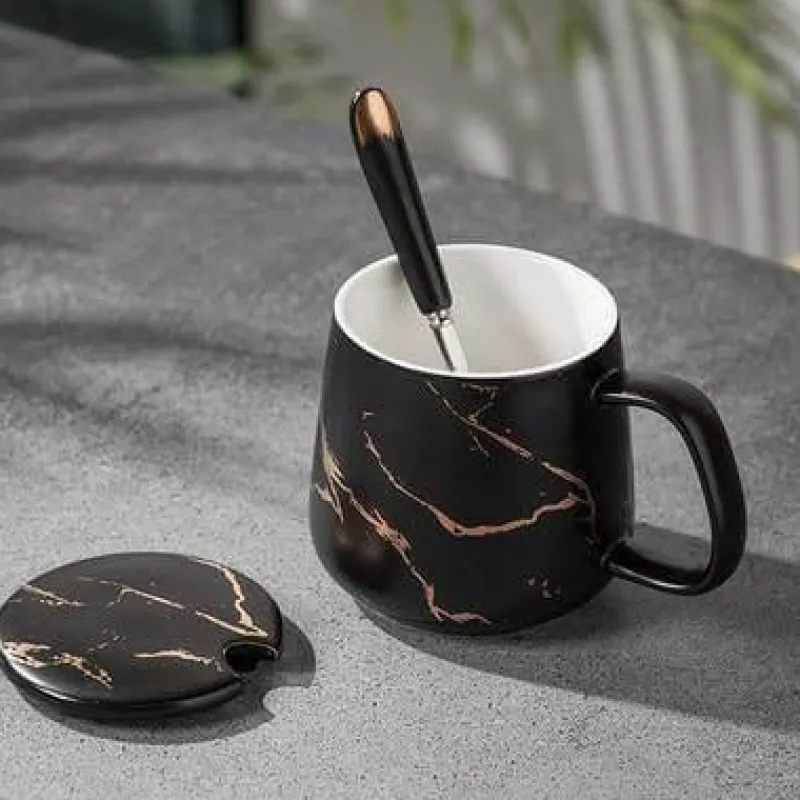 The Cozy Mug Küche & Esszimmer-Marmor-Kaffeetassen-Set – Elegante Keramiktassen-Kollektion