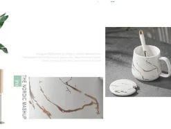 The Cozy Mug Küche & Esszimmer-Marmor-Kaffeetassen-Set – Elegante Keramiktassen-Kollektion