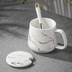 The Cozy Mug Küche & Esszimmer-Marmor-Kaffeetassen-Set – Elegante Keramiktassen-Kollektion