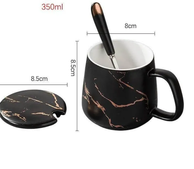 The Cozy Mug Küche & Esszimmer-Marmor-Kaffeetassen-Set – Elegante Keramiktassen-Kollektion