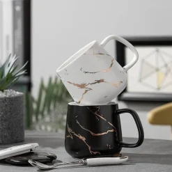 The Cozy Mug Küche & Esszimmer-Marmor-Kaffeetassen-Set – Elegante Keramiktassen-Kollektion