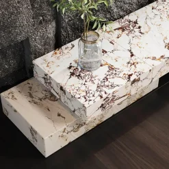 The Lounge Loft Möbel-Marmor-TV-Ständer - Modernes Berenger Entertainment Center