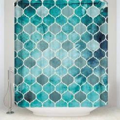 Aqua Essence Badezimmer-Marokkanischer Palast Duschvorhang - Schickes Badezimmerdekor