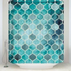 Aqua Essence Badezimmer-Marokkanischer Palast Duschvorhang - Schickes Badezimmerdekor