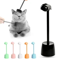 TailTrend Haustierspielzeug-Massagebürste zur Katzenpflege – Interaktives Haustierspielzeug mit Ständer