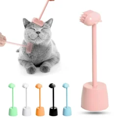 TailTrend Haustierspielzeug-Massagebürste zur Katzenpflege – Interaktives Haustierspielzeug mit Ständer