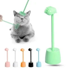 TailTrend Haustierspielzeug-Massagebürste zur Katzenpflege – Interaktives Haustierspielzeug mit Ständer