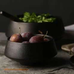 The Culinary Kit Küche & Esszimmer-Mattschwarze Snackschale – Modernes, elegantes Serviergericht