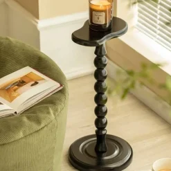 Willow u0026 Whim Möbel-Medieval Mini Coffee Table - Solid Wood Accent Furniture