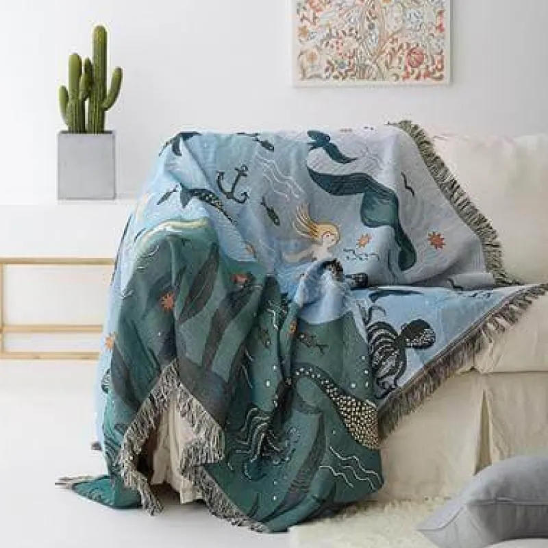 Cozy Haven Bettzeug-Strickdecke - Gemütliche nordische Decke für die Inneneinrichtung
