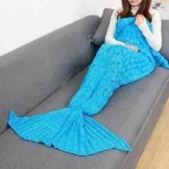 Cozy Haven Bettzeug-Meerjungfrauendecke - Handgemachter gemütlicher Schlafüberwurf