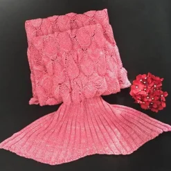 Cozy Haven Bettzeug-Meerjungfrauendecke - Handgemachter gemütlicher Schlafüberwurf