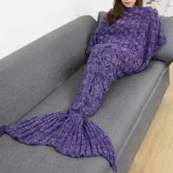 Cozy Haven Bettzeug-Meerjungfrauendecke - Handgemachter gemütlicher Schlafüberwurf