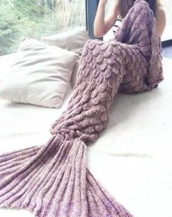 Cozy Haven Bettzeug-Meerjungfrauendecke - Handgemachter gemütlicher Schlafüberwurf