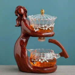 The Decor Haven Küche & Esszimmer-Meerjungfrau-Teekanne – Traumhaftes Teeservice aus Holz