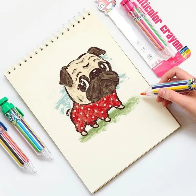 The Decor Haven Babyspielzeug-Mehrfarbiger Kinderstift – Lustiges, einziehbares Künstlerzubehör für Kinder