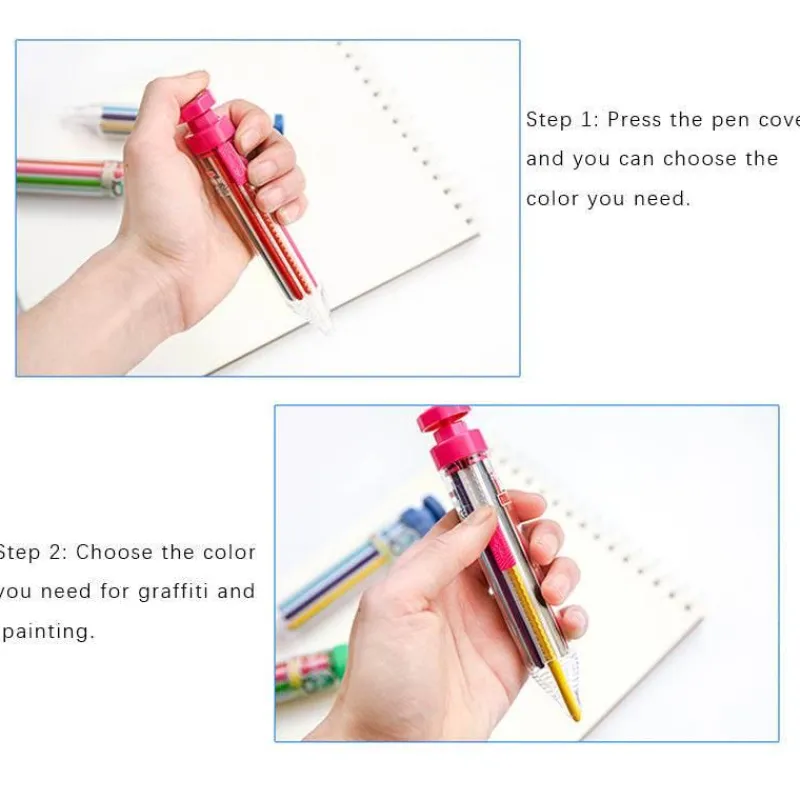 The Decor Haven Babyspielzeug-Mehrfarbiger Kinderstift – Lustiges, einziehbares Künstlerzubehör für Kinder