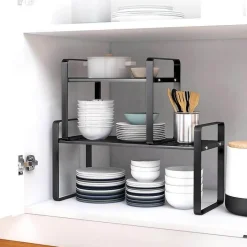 The Decor Haven Küche & Esszimmer-Mehrschichtiger Geschirr-Organizer – Aufbewahrungslösung für die Küchenarbeitsplatte
