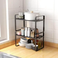 The Decor Haven Küche & Esszimmer-Mehrschichtiger Geschirr-Organizer – Aufbewahrungslösung für die Küchenarbeitsplatte