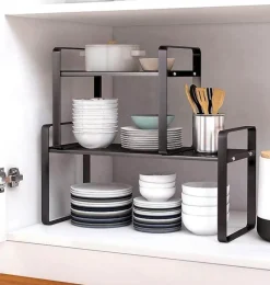 The Decor Haven Küche & Esszimmer-Mehrschichtiger Geschirr-Organizer – Aufbewahrungslösung für die Küchenarbeitsplatte