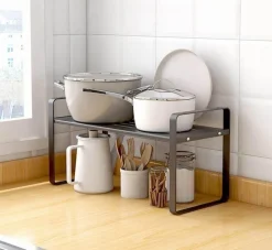 The Decor Haven Küche & Esszimmer-Mehrschichtiger Geschirr-Organizer – Aufbewahrungslösung für die Küchenarbeitsplatte