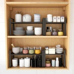 The Decor Haven Küche & Esszimmer-Mehrschichtiger Geschirr-Organizer – Aufbewahrungslösung für die Küchenarbeitsplatte