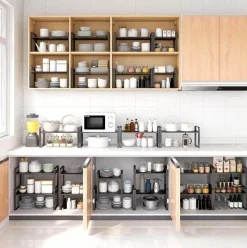 The Decor Haven Küche & Esszimmer-Mehrschichtiger Geschirr-Organizer – Aufbewahrungslösung für die Küchenarbeitsplatte