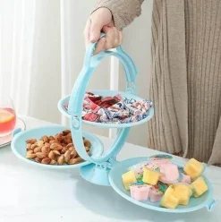 Deco Küche & Esszimmer-Mehrschichtiger, kreativer, faltbarer Snack-Obstschalenständer
