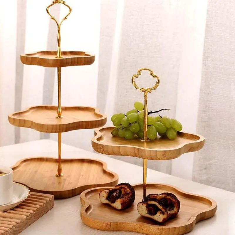 Elegance at the Table Küche & Esszimmer-Mehrschichtiger Tortenständer aus Holz – Elegante Dessertpräsentation
