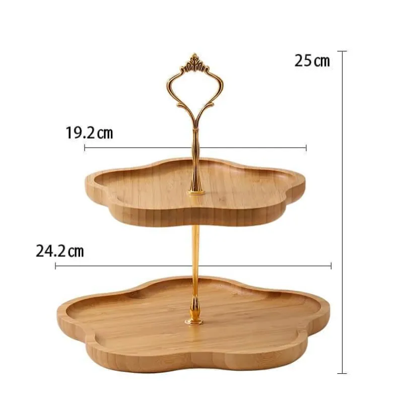 Elegance at the Table Küche & Esszimmer-Mehrschichtiger Tortenständer aus Holz – Elegante Dessertpräsentation