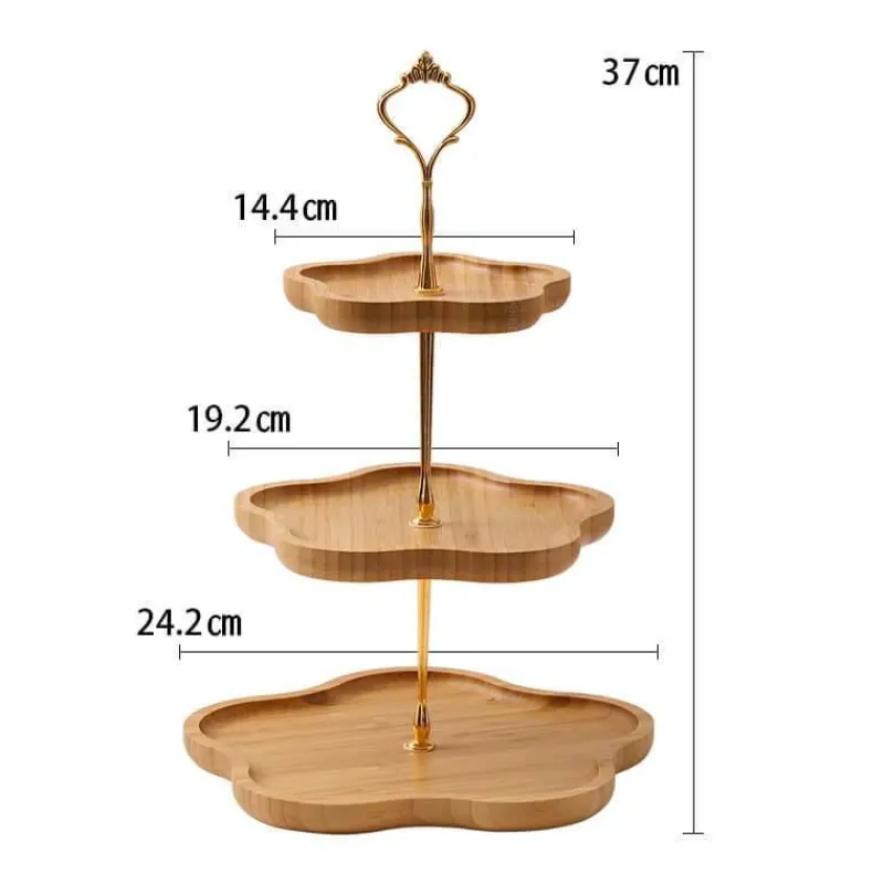 Elegance at the Table Küche & Esszimmer-Mehrschichtiger Tortenständer aus Holz – Elegante Dessertpräsentation