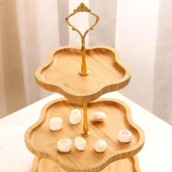 Elegance at the Table Küche & Esszimmer-Mehrschichtiger Tortenständer aus Holz – Elegante Dessertpräsentation
