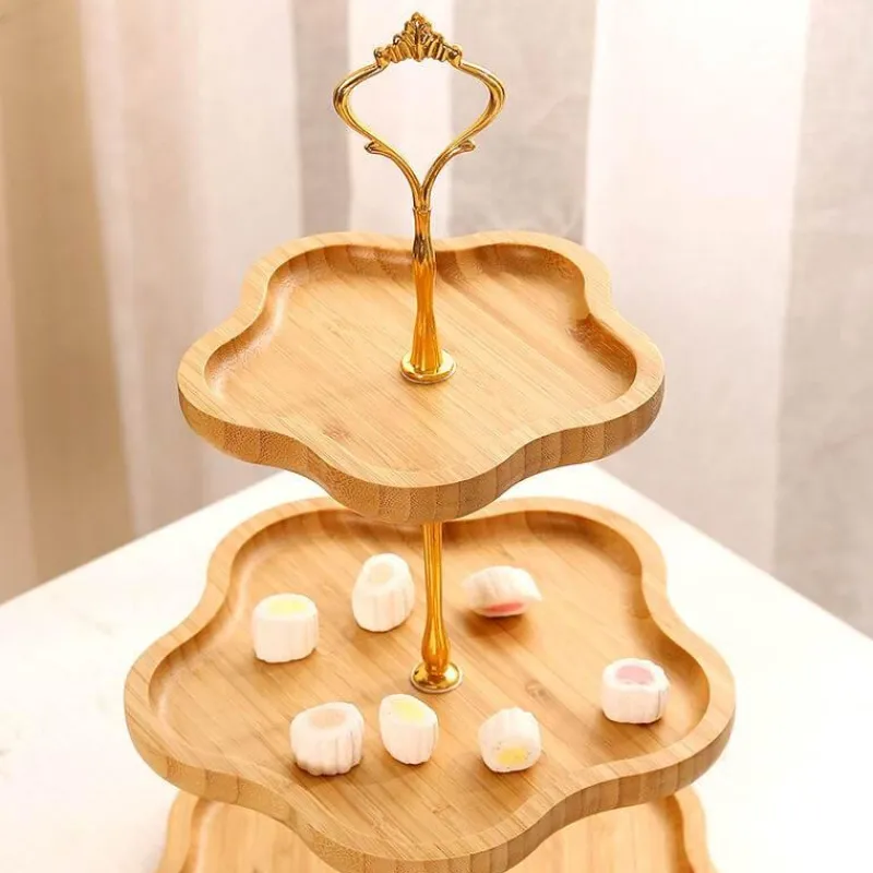 Elegance at the Table Küche & Esszimmer-Mehrschichtiger Tortenständer aus Holz – Elegante Dessertpräsentation